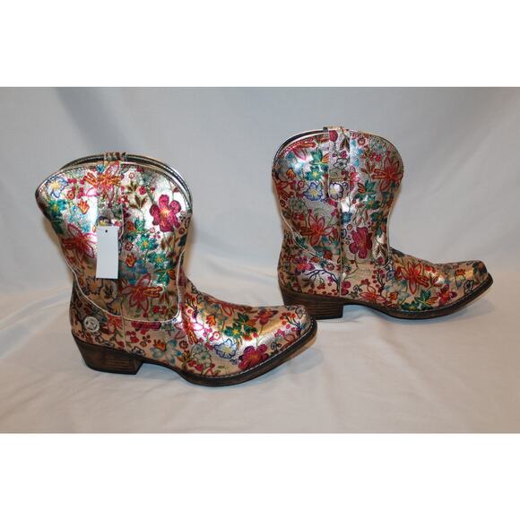 NIB ROPER WOMEN'S FLORAL‎ FAUX LEATHER COWBOY BOOTS - Picture 5 of 5